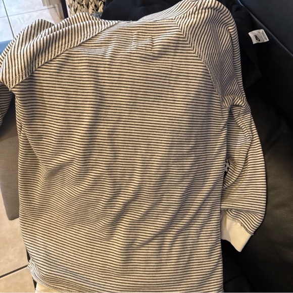 BLUE 84 Sweater, Women's Size Large White Gray, Wilmington , Striped, Hoodie - Picture 6 of 8